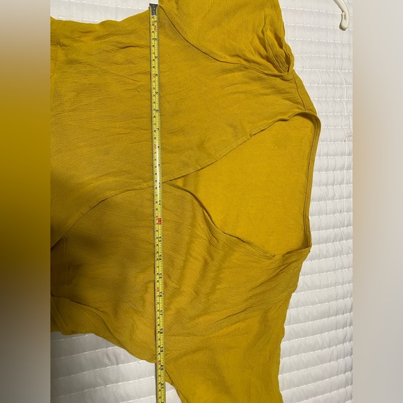 Lulus Much Obliged Yellow Wrap Maxi Dress NWT Flutter Sleeve Wedding Guest - Picture 8 of 8